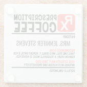 コーヒおもしろいー処方パーソナライズされた名 ガラスコースター (裏面)