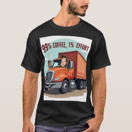 コーヒおもしろいー好きTシャツ：コーヒー99%努力1% Tシャツ