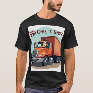 コーヒおもしろいー好きTシャツ:コーヒー99%努力1% Tシャツ