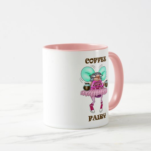 コーヒおもしろいー妖精のユーモアのマグカップ マグカップ (正面右)