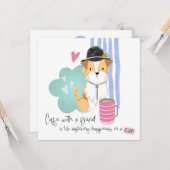 コーヒおもしろいー引用文かわいいテリアpal任意の大事な行事 カード (正面/裏面インサイチュ)