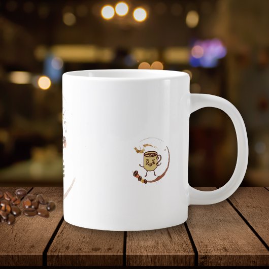 コーヒおもしろいー引用文コーヒーで一日の方が良い ジャンボコーヒーマグカップ