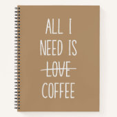 コーヒおもしろいー引用文シンプルミニマリストTodoリスト ノートブック (正面)