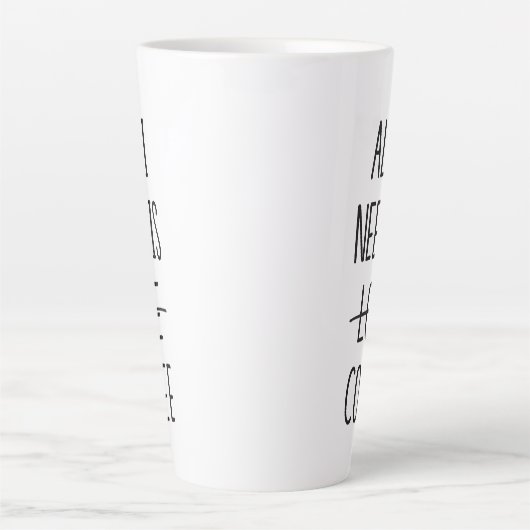 コーヒおもしろいー引用文シンプルミニマル カフェラテマグ (正面)