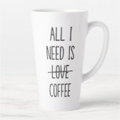 コーヒおもしろいー引用文シンプルミニマル カフェラテマグ (右)