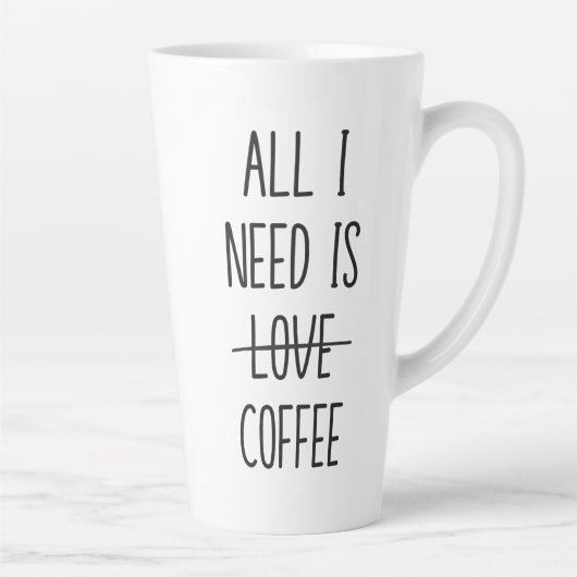 コーヒおもしろいー引用文シンプルミニマル カフェラテマグ (右)