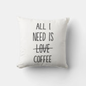 コーヒおもしろいー引用文シンプルミニマル クッション (正面)