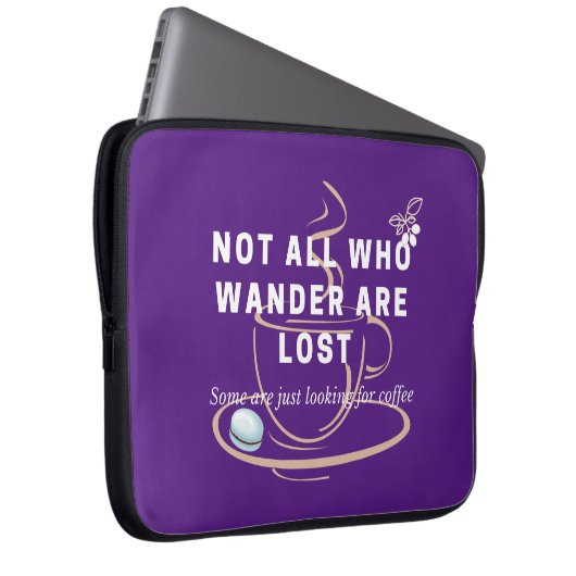 コーヒおもしろいー引用文ジェルマウスパッドを探す ラップトップスリーブ (正面右)