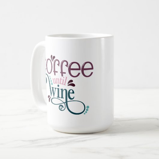 コーヒおもしろいー引用文マグおもしろい、コーヒーワイン愛好家 コーヒーマグカップ (正面左)