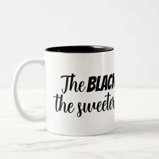 コーヒおもしろいー引用文マグ ツートーンマグカップ (左)