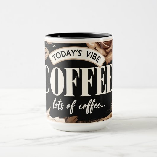 コーヒおもしろいー引用文/ことわざ マグカップ (中央)