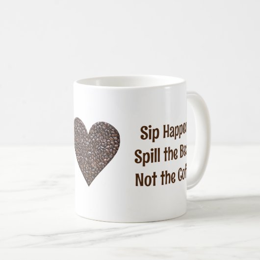 コーヒおもしろいー引用文 コーヒーマグカップ (正面右)