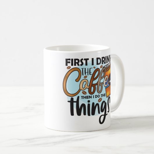 コーヒおもしろいー引用文 コーヒーマグカップ (正面右)