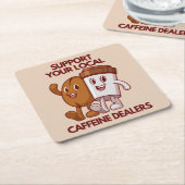 コーヒおもしろいー引用文 スクエアペーパーコースター (アングル)