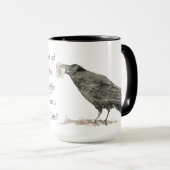 コーヒおもしろいー得、ケーキは?ラヴェンス鳥 マグカップ (正面右)