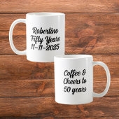 コーヒおもしろいー応援50年50誕生日 コーヒーマグカップ