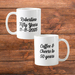 コーヒおもしろいー応援50年50誕生日 コーヒーマグカップ
