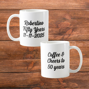 コーヒおもしろいー応援50年50誕生日 コーヒーマグカップ