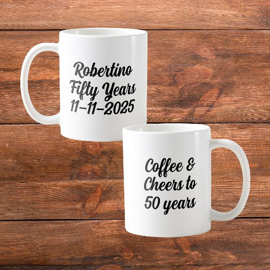 コーヒおもしろいー応援50年50誕生日 コーヒーマグカップ
