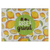 コーヒおもしろいー恋人引用文ヴィンテージレモンパターン カッティングボード (正面)