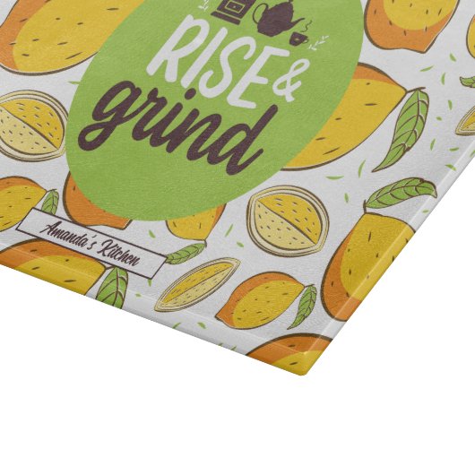 コーヒおもしろいー恋人引用文ヴィンテージレモンパターン カッティングボード (角)