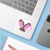 コーヒおもしろいー愛好家のための壊れたマグカップデカール シール (ノートパソコンとiPhone)