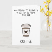 コーヒおもしろいー愛好家イラストレーション母の日カード カード (黄色い花)