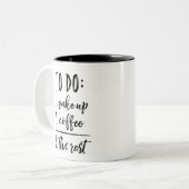 コーヒおもしろいー最初 コーヒーマグカップ (正面左)