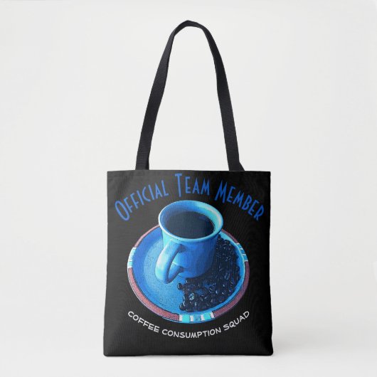 コーヒおもしろいー消費分隊タイポグラフィカスタム トートバッグ (正面)