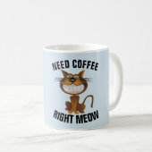 コーヒおもしろいー猫マグカップ「右ニャーが必要」 コーヒーマグカップ (正面右)