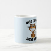 コーヒおもしろいー猫マグカップ「右ニャーが必要」 コーヒーマグカップ (中央)