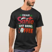 コーヒおもしろいー用のクリスマス頼シャツのサンタ Tシャツ (正面)