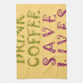 コーヒおもしろいー自撮り引用文デザイン キッチンタオル (縦)