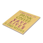 コーヒおもしろいー自撮り引用文デザイン タイル (側面)