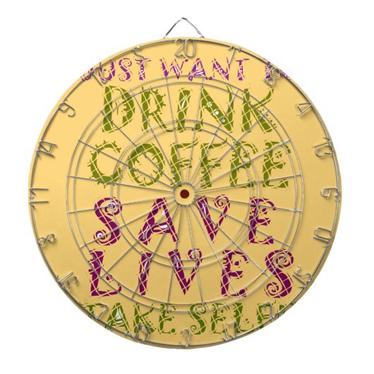 コーヒおもしろいー自撮り引用文デザイン ダーツボード (正面)