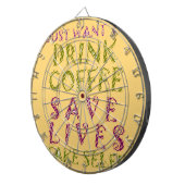 コーヒおもしろいー自撮り引用文デザイン ダーツボード (正面右)