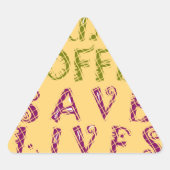 コーヒおもしろいー自撮り引用文デザイン 三角形シール (正面)