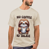 コーヒおもしろいー語のアユニセックスート Tシャツ (正面)