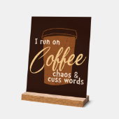 コーヒおもしろいー語アート アクリルサイン (傾斜)