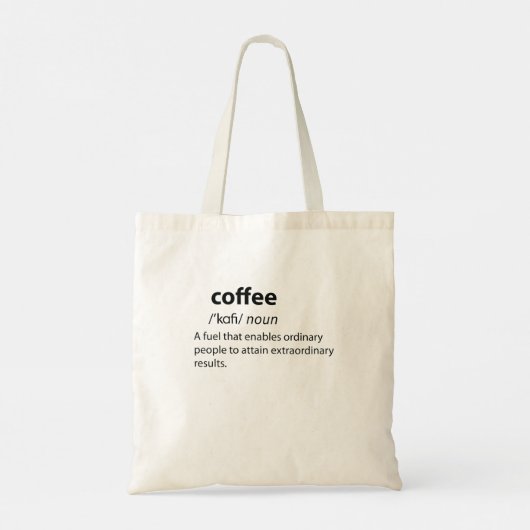 コーヒおもしろいー辞書の定義 トートバッグ (裏面)