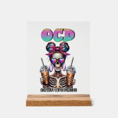 コーヒおもしろいー骨格のワードアート アクリルサイン (正面)