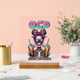 コーヒおもしろいー骨格のワードアート アクリルサイン