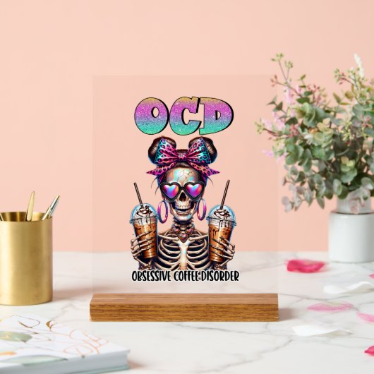 コーヒおもしろいー骨格のワードアート アクリルサイン (ウェディング)