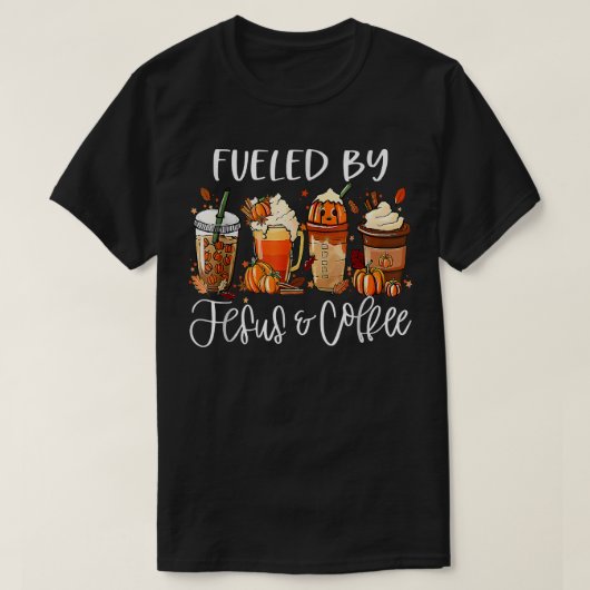 コーヒおもしろいー・イエス・カフェイン好きで煽ら感謝していれる Tシャツ (デザイン正面)