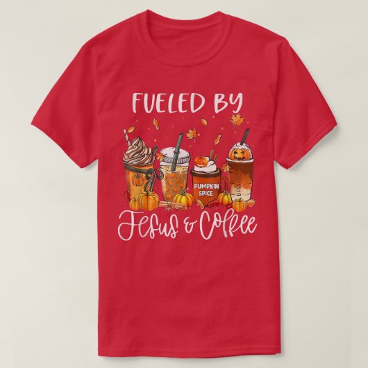 コーヒおもしろいー・イエス・カフェイン好きで煽ら感謝していれる Tシャツ (デザイン正面)