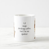 コーヒおもしろいー、キラキラなし、引用文かわいいフクロウ マグカップ (中央)