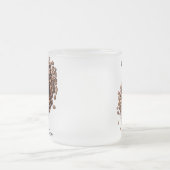 コーヒおもしろいー、コーヒー豆ハート、コーヒーギフト、11oz フロストグラスマグカップ (中央)