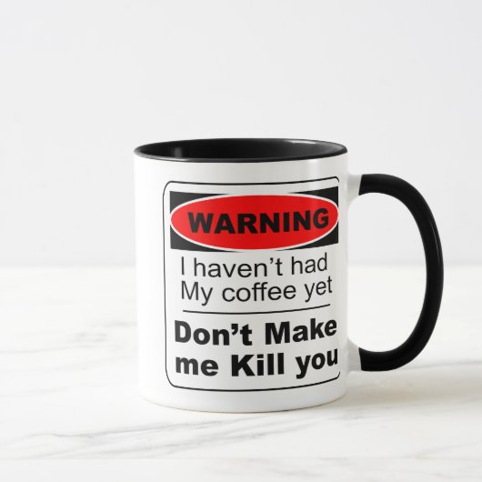 コーヒおもしろいー・マ警告グ マグカップ (右)
