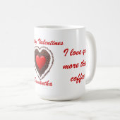 コーヒおもしろいー&ラブハートバレンタイン マグカップ (正面右)