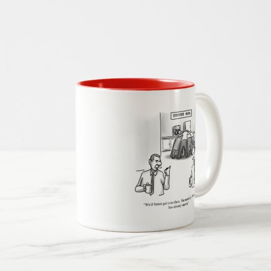 コーヒおもしろいー・ワークプレイスのユーモア・マグ ツートーンマグカップ (正面右)